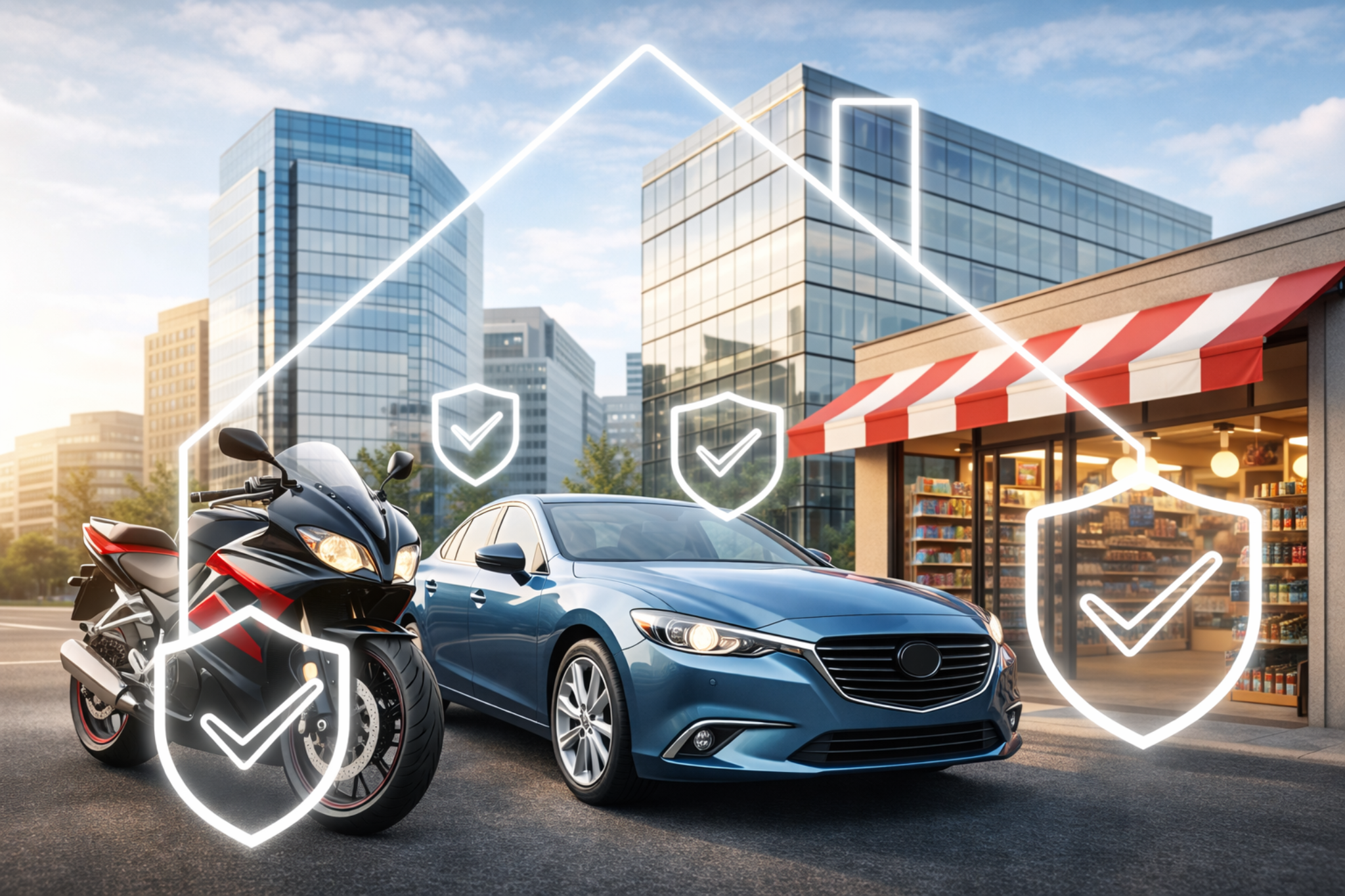 Auto, moto y comercio protegidos con seguros